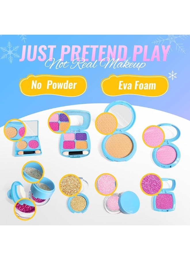 INNOCHEER Pretend Makeup for Toddlers, Fake Play Makeup for Little Girls, Frozen Toy Makeup Set for Girls, Birthday Christmas Princess Gifts Toddler Girl Toys Age 2 3 4 5 6 7 8 (Not Real Makeup)