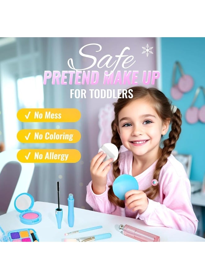 INNOCHEER Pretend Makeup for Toddlers, Fake Play Makeup for Little Girls, Frozen Toy Makeup Set for Girls, Birthday Christmas Princess Gifts Toddler Girl Toys Age 2 3 4 5 6 7 8 (Not Real Makeup)
