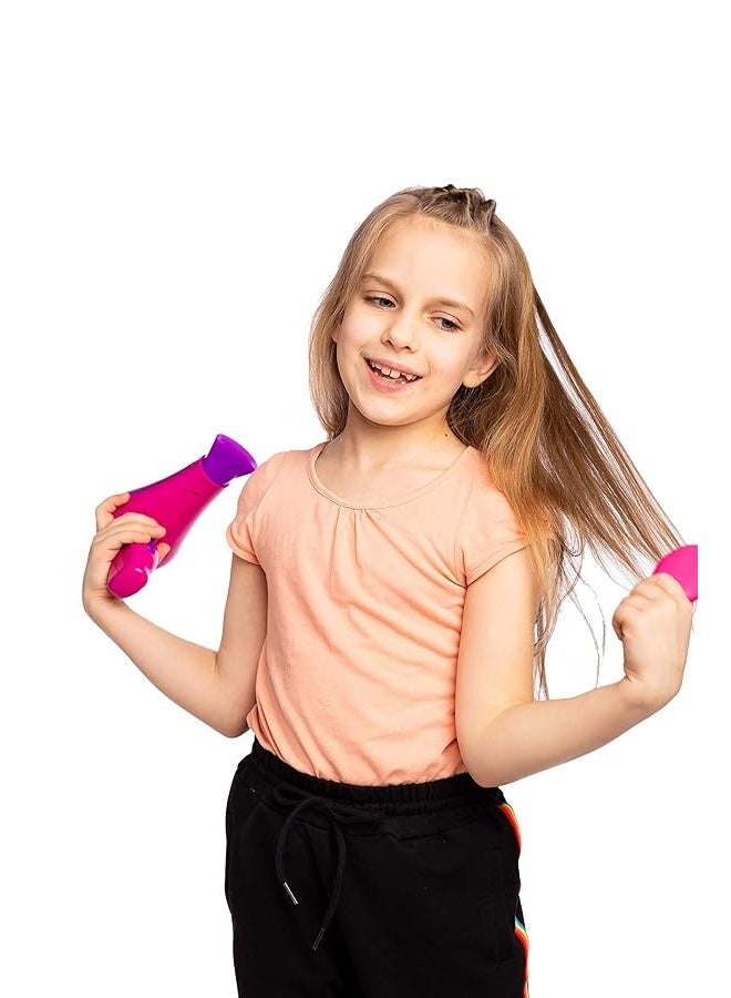 JOYIN 17Pcs Girls Beauty Salon Set, Pretend Play Doll Hair Stylist Toy Kit with Hairdryer, Mirror, Curling Iron and Other Accessories for Kids Toddler Fashion Cutting Makeup Party Favor, Birthday Gift