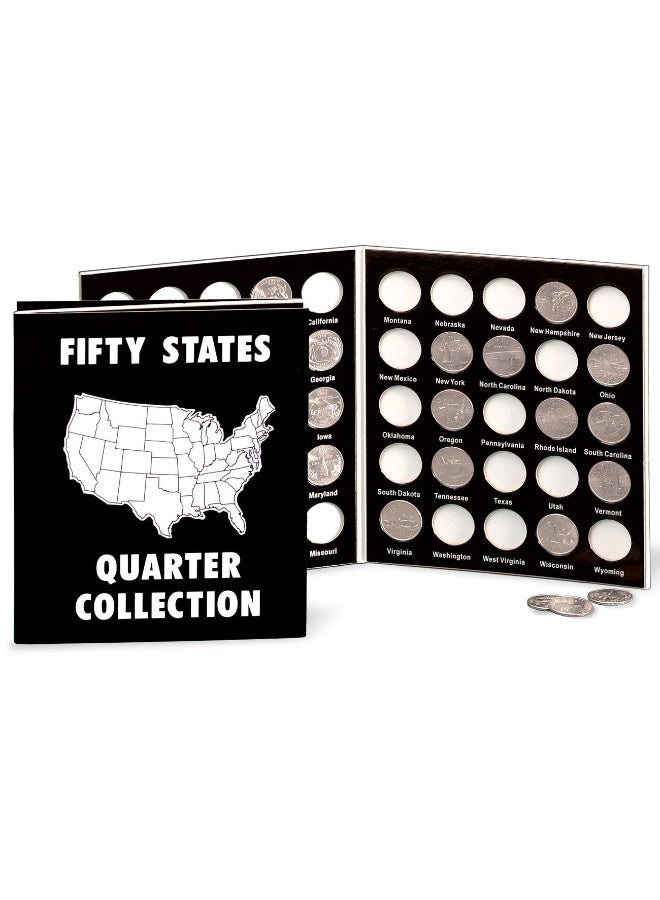 Fox Valley Traders Commemorative State Quarters Album, Black White Collection Folder