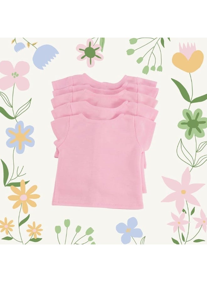 Emily Rose 18 Inch Doll Clothes 5 Pack Pink 18-in Doll Classic Casual T-Shirts Tees Basics Value Bundle | Gift-Boxed! | Fits Most 18