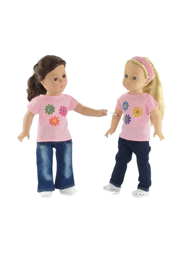 Emily Rose 18 Inch Doll Clothes 5 Pack Pink 18-in Doll Classic Casual T-Shirts Tees Basics Value Bundle | Gift-Boxed! | Fits Most 18