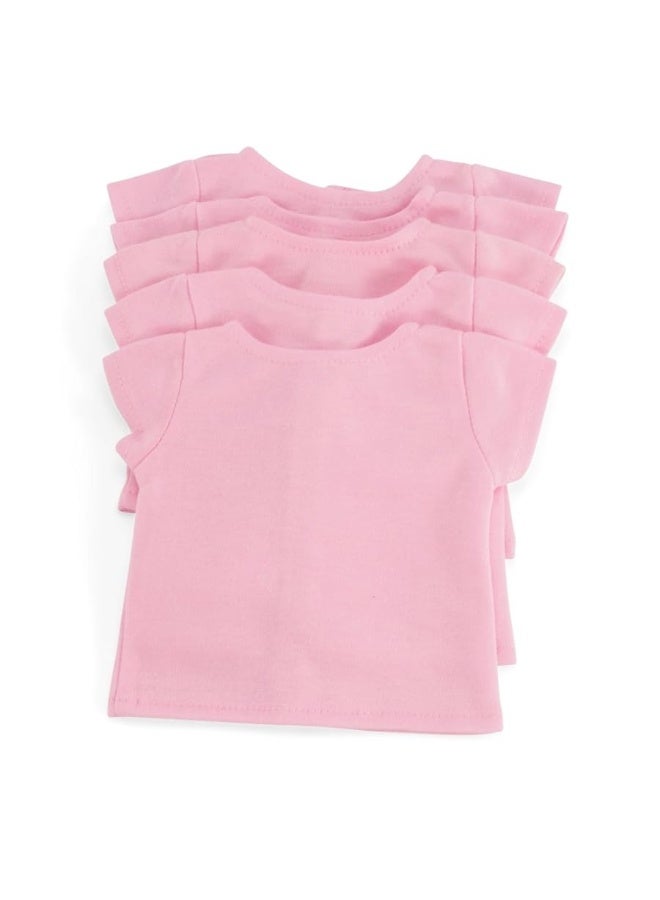 Emily Rose 18 Inch Doll Clothes 5 Pack Pink 18-in Doll Classic Casual T-Shirts Tees Basics Value Bundle | Gift-Boxed! | Fits Most 18