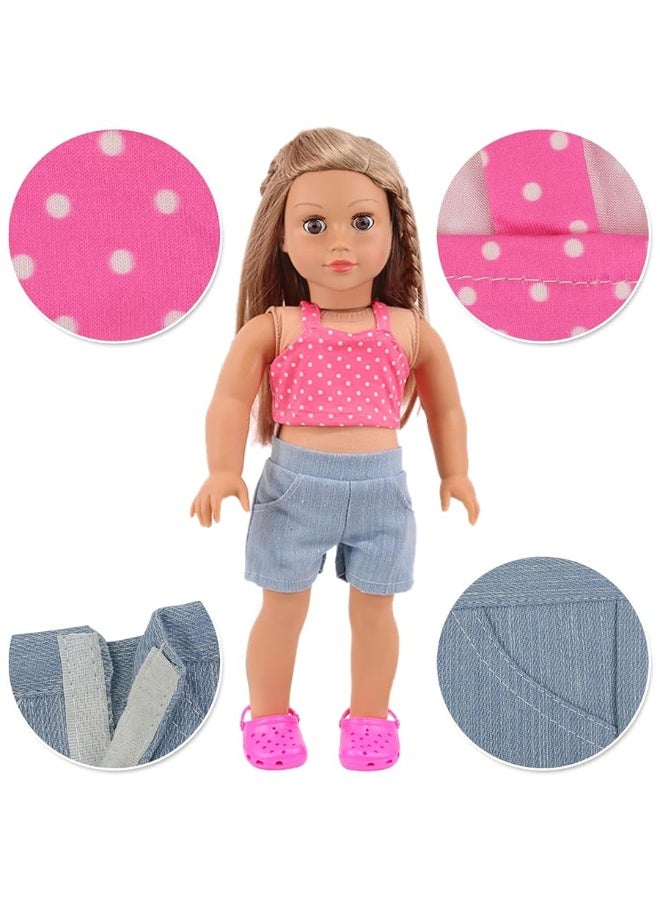 Ecore Fun 10 Sets 18 Inch Doll Clothes - 18 pcs Doll Clothing Doll Outfits Dress Swimsuits Jumpsuit Tights for 18 Inch Dolls Christmas Birthday Gift