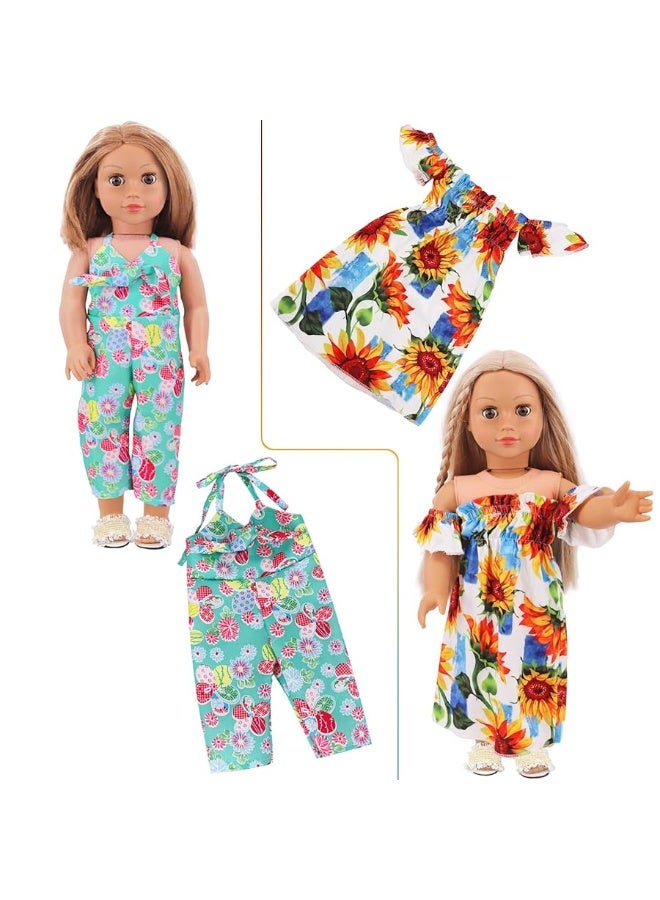 Ecore Fun 10 Sets 18 Inch Doll Clothes - 18 pcs Doll Clothing Doll Outfits Dress Swimsuits Jumpsuit Tights for 18 Inch Dolls Christmas Birthday Gift