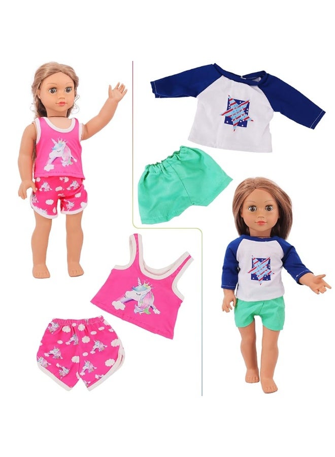 Ecore Fun 10 Sets 18 Inch Doll Clothes - 18 pcs Doll Clothing Doll Outfits Dress Swimsuits Jumpsuit Tights for 18 Inch Dolls Christmas Birthday Gift