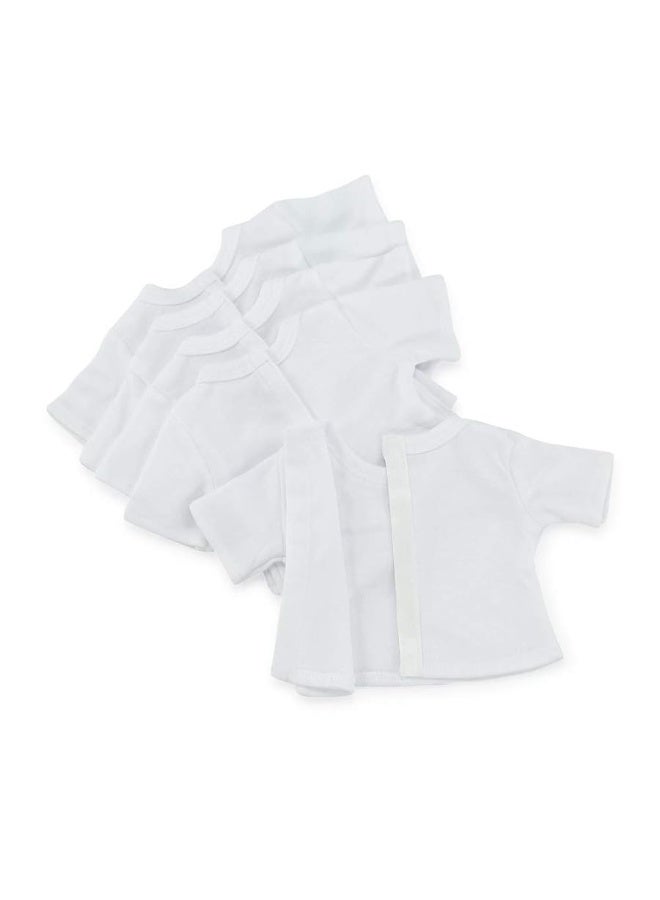 Emily Rose 18 Inch Doll Clothes  USA Business  5 Pack Value Bundle White 18 Doll Tshirts Baby Doll Set Tee Shirts for Crafting Activity Dolls Accessories  8020 CottonPoly