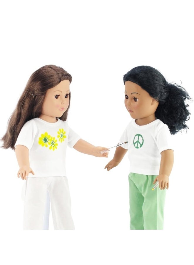 Emily Rose 18 Inch Doll Clothes  USA Business  5 Pack Value Bundle White 18 Doll Tshirts Baby Doll Set Tee Shirts for Crafting Activity Dolls Accessories  8020 CottonPoly
