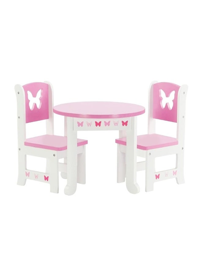 Emily Rose 18 Inch Doll Furniture - Kitchen Table and 4 Chair Dining Value Gift Set - Butterfly Theme | fits 16