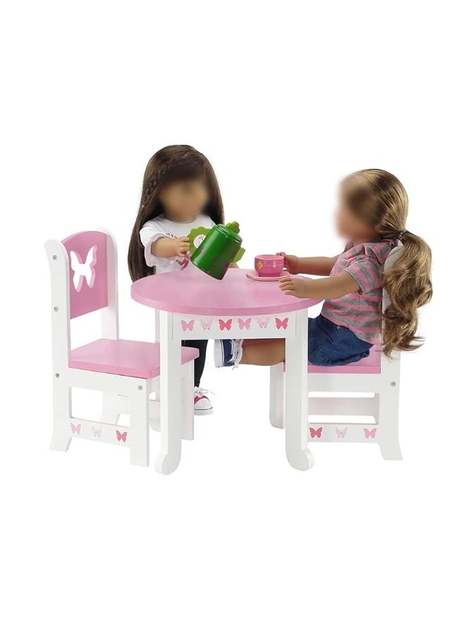 Emily Rose 18 Inch Doll Furniture - Kitchen Table and 4 Chair Dining Value Gift Set - Butterfly Theme | fits 16