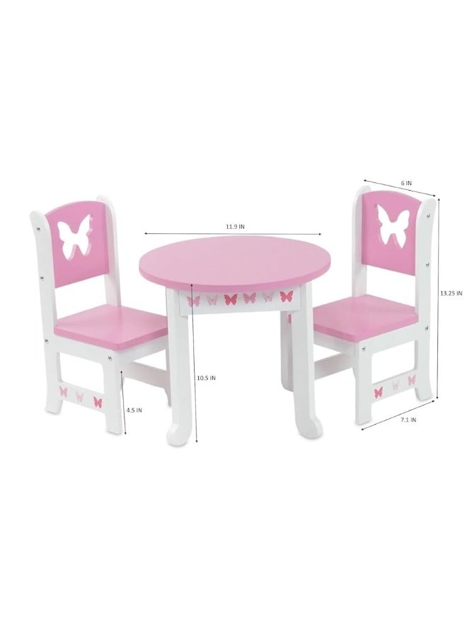 Emily Rose 18 Inch Doll Furniture - Kitchen Table and 4 Chair Dining Value Gift Set - Butterfly Theme | fits 16