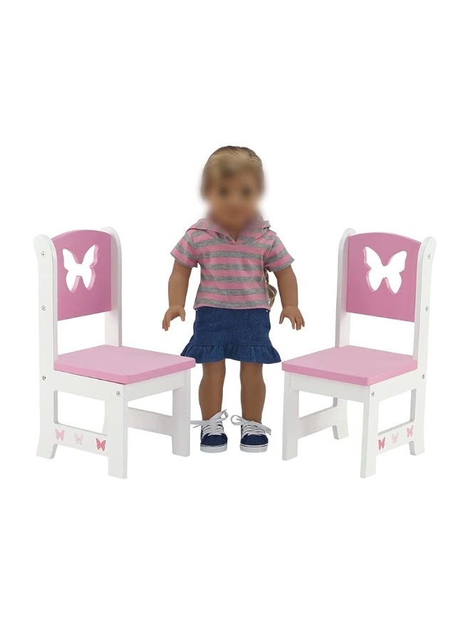 Emily Rose 18 Inch Doll Furniture - Kitchen Table and 4 Chair Dining Value Gift Set - Butterfly Theme | fits 16
