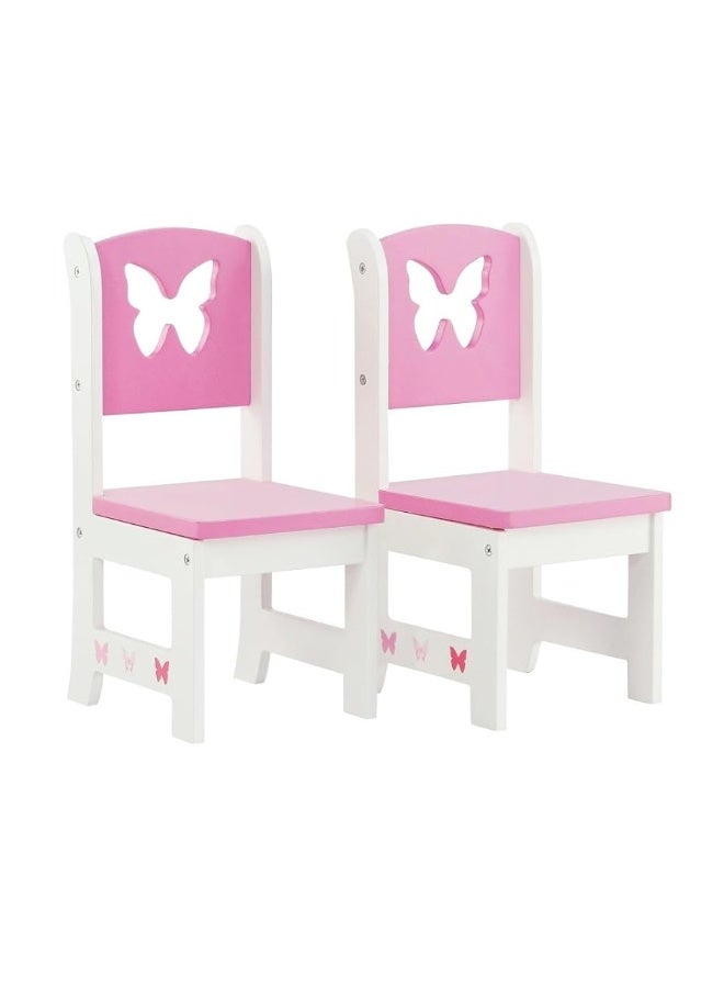 Emily Rose 18 Inch Doll Furniture - Kitchen Table and 4 Chair Dining Value Gift Set - Butterfly Theme | fits 16