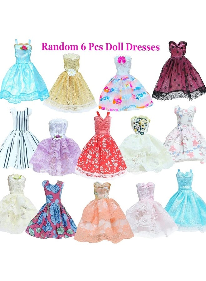BJDBUS 6 Pcs Ball Mini Gown Dress for 11.5 inch Girl Doll Clothes Playset