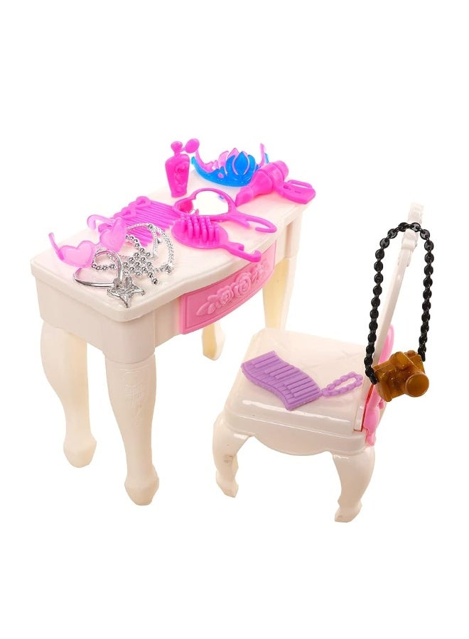 BARWA Lot 36 Items 3 Fashion Dresses 3 Casual Tops and Pants Outfits 6 Pcs Mini Dresses with 1 Bags 10 Shoes, 13 Accessories for 11.5 Inch Girl Doll Birthday Xmas
