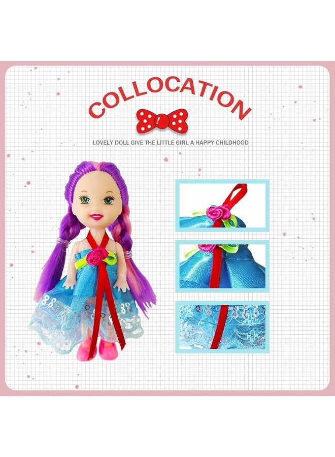 10 Sets of 4-Inch Mini Girl Dolls with Handmade Clothes & Doll Shoes