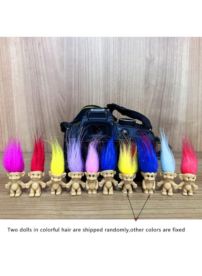 50PCS Lucky Mini Troll Dolls, Mini Action Figures PVC Vintage 1.2