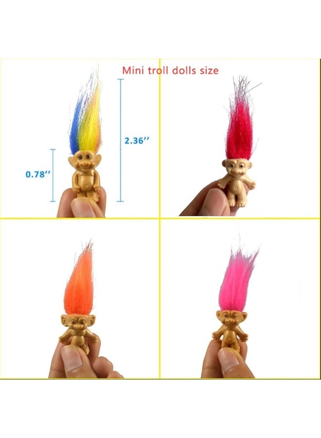 50PCS Lucky Mini Troll Dolls, Mini Action Figures PVC Vintage 1.2