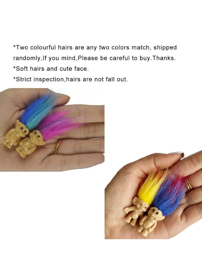 50PCS Lucky Mini Troll Dolls, Mini Action Figures PVC Vintage 1.2