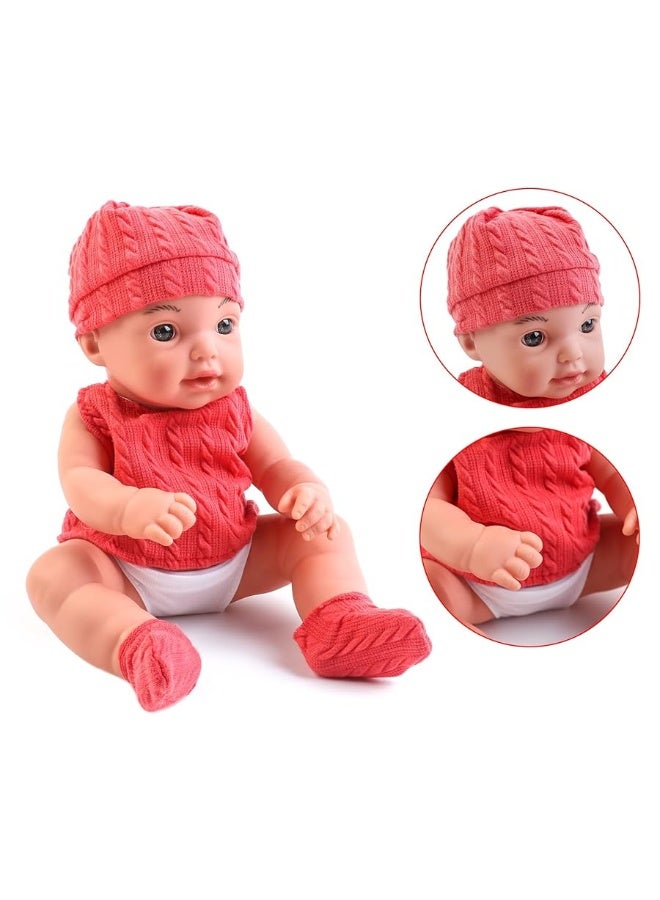 deAO Baby Doll Stroller Set12 inch Doll Playset with Smooth Rolling 11Pcs Baby Doll Accessories  Great Baby Doll Pretend Toy for 3 4 5 Girls