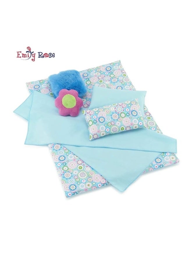 Emily Rose 18 Inch Doll Bedding Accessories Set, Reversible Baby Doll Blankets and Accessories | Fits 18