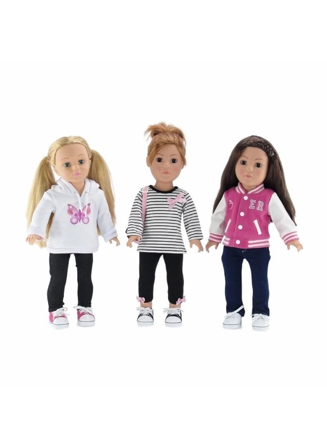 Emily Rose 18 Inch Doll Basics Value 3-Pack 18