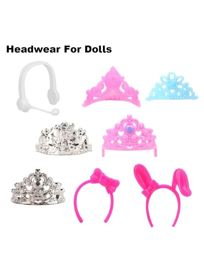 BARWA 40 PCS Doll Accessory Bags Crown Necklace Comb for 115 inch Doll Xmas Gift