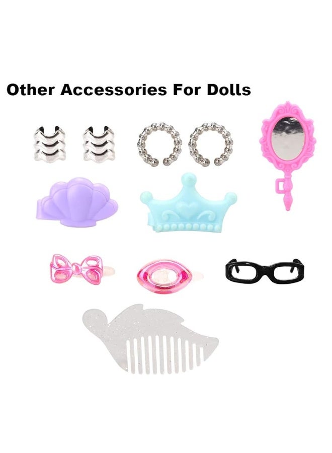 BARWA 40 PCS Doll Accessory Bags Crown Necklace Comb for 115 inch Doll Xmas Gift