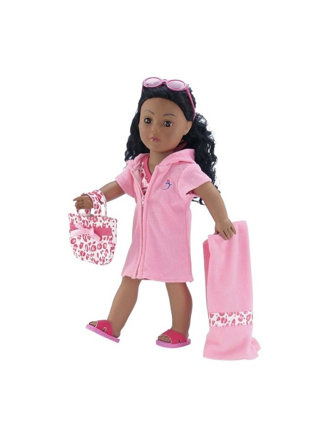 Emily Rose Doll Clothes | 6-Piece 18 Inch Doll Tankini Bathing Suit Swimsuit with Accessories | Compatible with 18