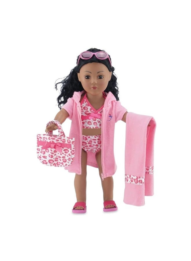 Emily Rose Doll Clothes | 6-Piece 18 Inch Doll Tankini Bathing Suit Swimsuit with Accessories | Compatible with 18