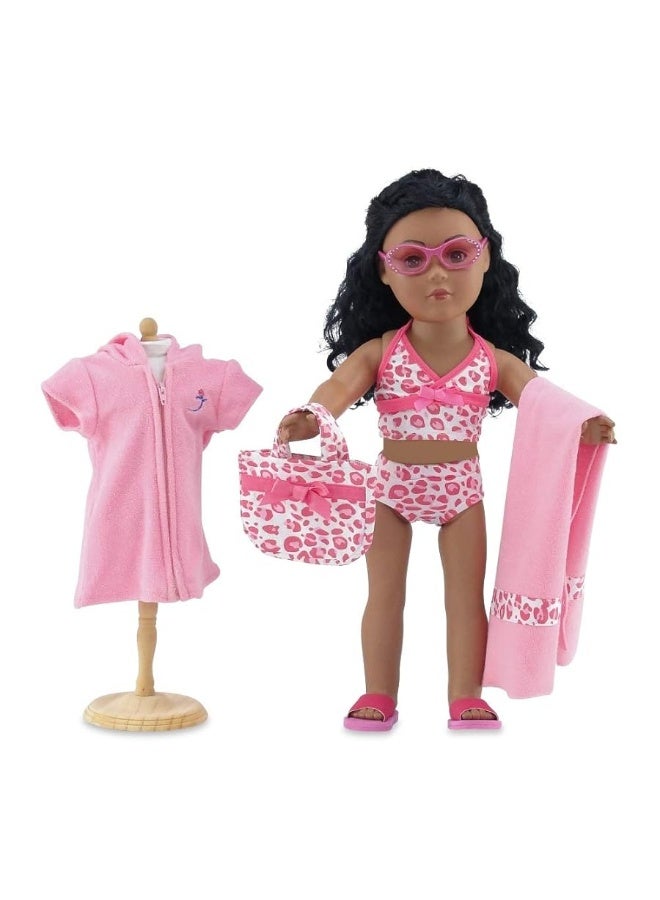 Emily Rose Doll Clothes | 6-Piece 18 Inch Doll Tankini Bathing Suit Swimsuit with Accessories | Compatible with 18