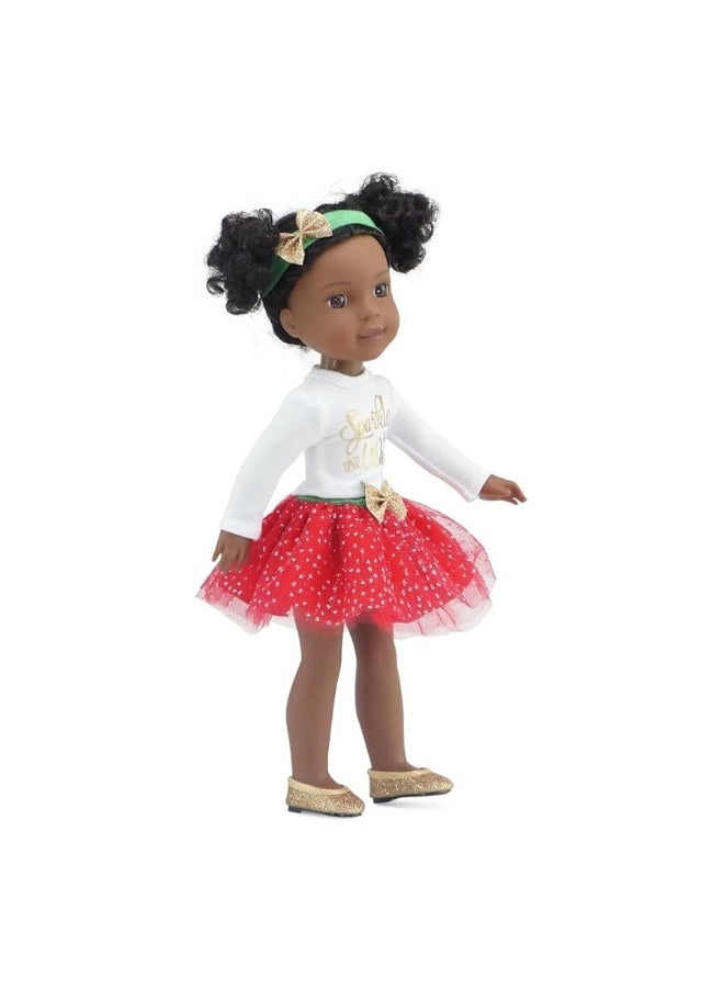 Emily Rose 14 Inch Doll Clothes and Accessoreis | 4 Piece Holiday Tutu Skirt Outfit, Including 14