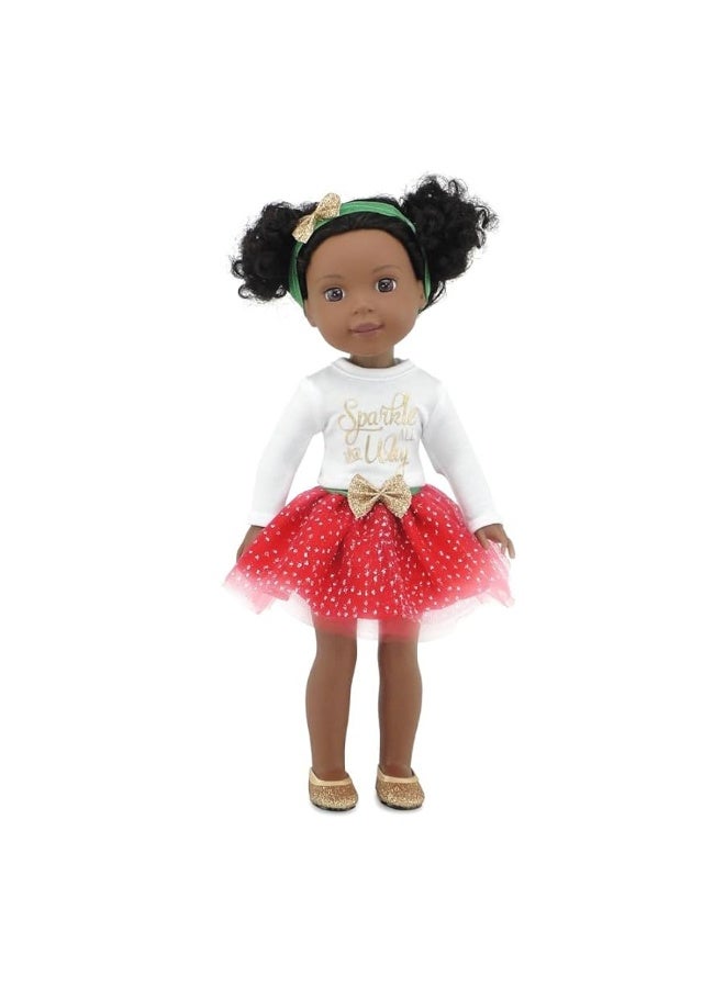 Emily Rose 14 Inch Doll Clothes and Accessoreis | 4 Piece Holiday Tutu Skirt Outfit, Including 14