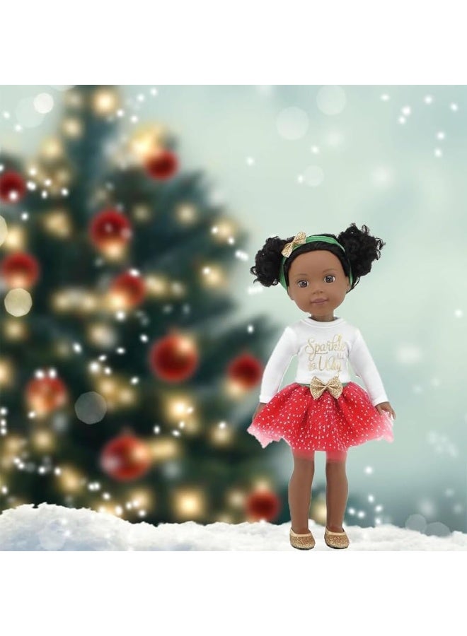 Emily Rose 14 Inch Doll Clothes and Accessoreis | 4 Piece Holiday Tutu Skirt Outfit, Including 14