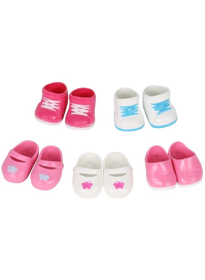 Shoes Toys for Mini Doll ï¼Œ5 Pairs of Shoes for 15-16 Inch Doll Toy, Toy Boots Sneakers Sport Shoes