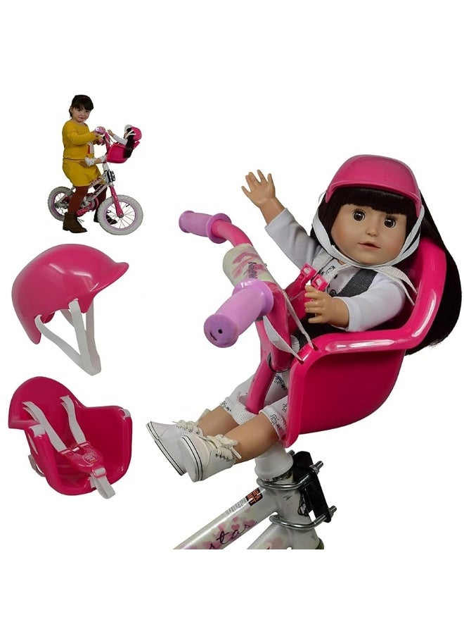 Doll Bike Seat Carrier for Baby Dolls and 18 Inch Dolls with Doll Helmet. No Tools Required Bicycle and Scooters seat Accessories for Dolls