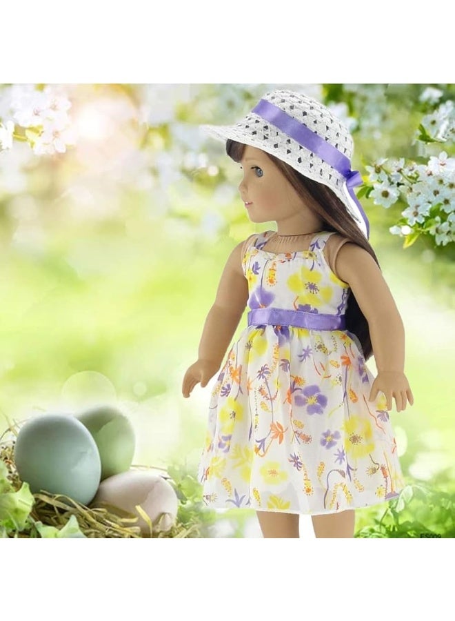 Emily Rose 18 Inch Doll Clothes Gorgeous Floral Spring Summer 18-in Chifon Doll Dress Outfit Gift Set Toy for Kids Girls - Includes White Doll Hat 18-in Doll Accessory | Fits Most 18