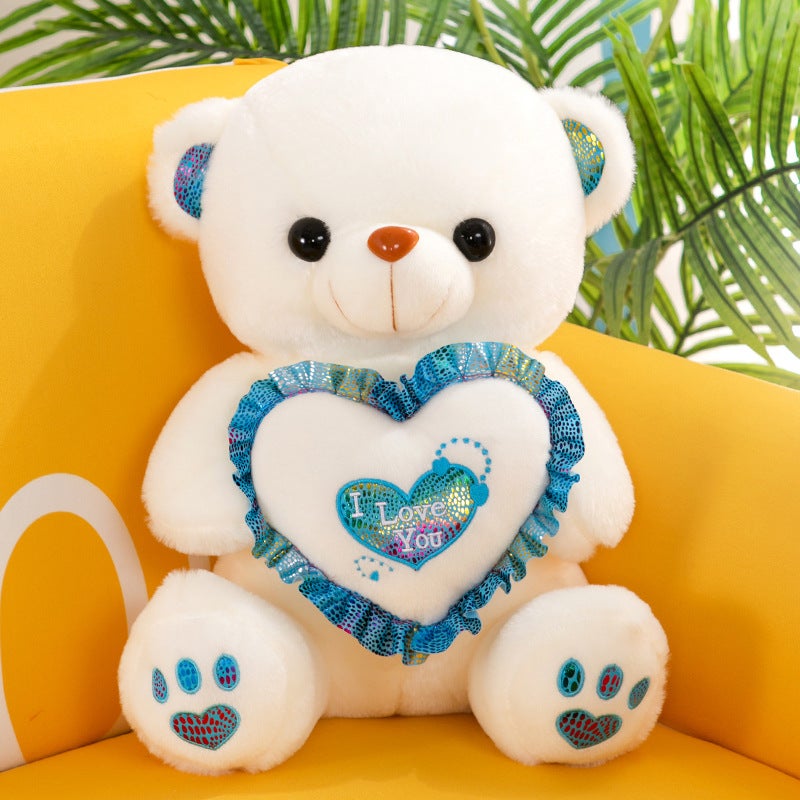 Glowing Teddy Bear Plush Toy Gift White.