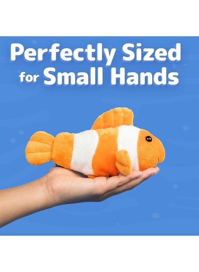 Prextex 5-pc Stuffed Sea Animal & Toy Storage | Soft Plush Sea Creatures Toys for Kids | Small/Mini Stuffed Animals in Bulk | Cute Toy Ocean Decor, Ocean Animals | Birthday Gift Bag, Party Favor/Decor