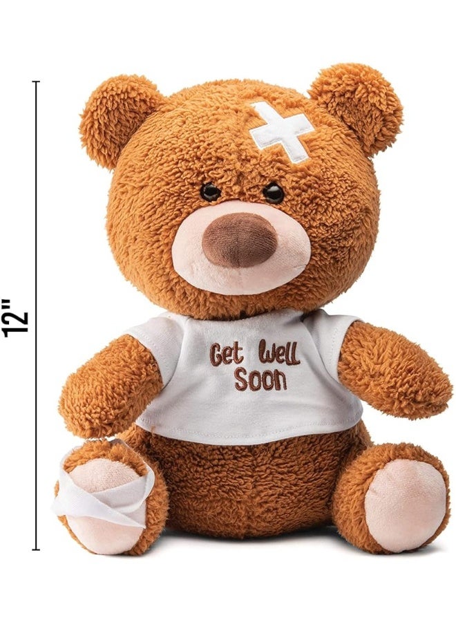 PREXTEX 12Inch Get Well Soon Plush Bear  Soft Stuffed Teddy Bear  Get Well Soon Gifts for Kids Stuffed Animals  Get Well Soon Stuffed Toy  Get Well Soon Teddy Bear Plush  Get Well Gift