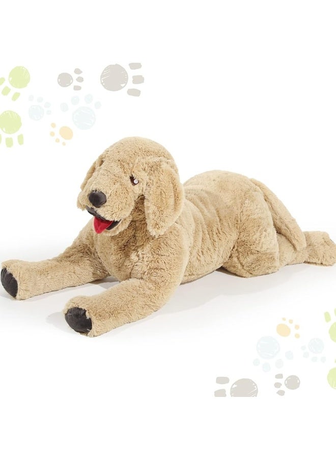 Geosar Giant Dog Stuffed Animals Fluffy Labrador Large Stuffed Dog Hugging Toy Big Cuddly Plush Body Pillow Gifts for Adult Kids, Pets on Birthday Party Thanksgiving Xmas, Gold(70 cm/ 27.5 inch)