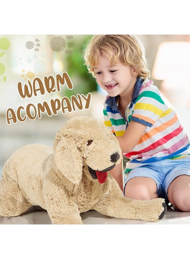 Geosar Giant Dog Stuffed Animals Fluffy Labrador Large Stuffed Dog Hugging Toy Big Cuddly Plush Body Pillow Gifts for Adult Kids, Pets on Birthday Party Thanksgiving Xmas, Gold(70 cm/ 27.5 inch)