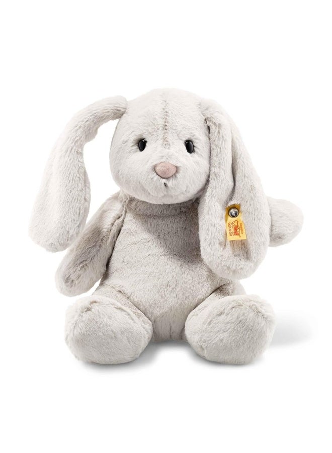 Steiff Hoppie Rabbit, Premium Rabbit Stuffed Animal, Rabbit Toys, Stuffed Rabbit, Rabbit Plush, Cute Plushies, Plushy Toy for Girls Boys and Kids, Soft Cuddly Friends (Light Grey, 11