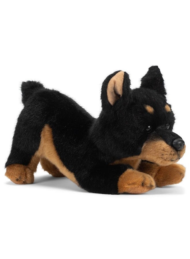 DEMDACO Doberman Pinscher Dog Black and Tan 10 inch Children's Soft Plush Stuffed Animal Toy