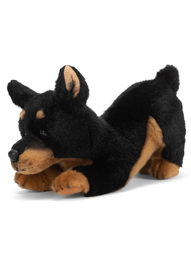 DEMDACO Doberman Pinscher Dog Black and Tan 10 inch Children's Soft Plush Stuffed Animal Toy