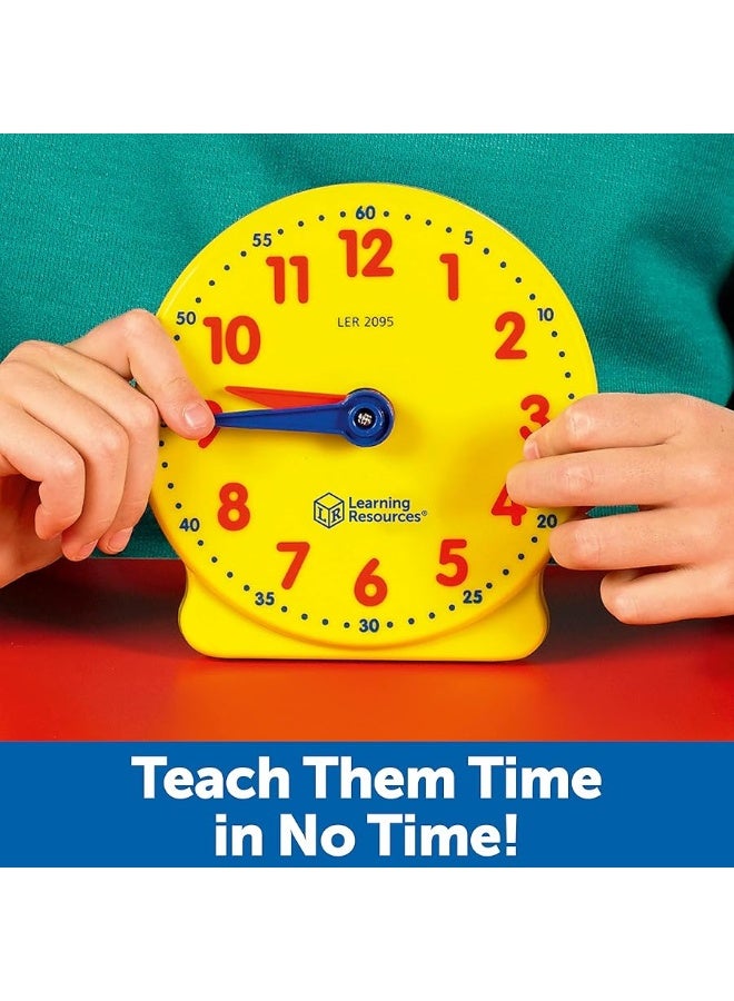 Learning Resources Big Time Student Clock, Teaching & Demonstration Clock, Develops Time and Early Math Skills, Ages 5+, Clock for Learning, 12 Hour,Back to School Gifts