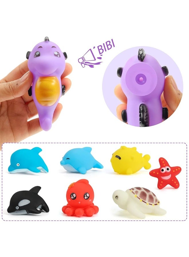 Shindel 16PCS Bath Toys, Baby Kids Floating Animal Toys Pool Toy Set Fishing Net Clockwork Swimming Toys, Pool Toys for Toddlers Age 2-4 Pool Bath Time for Infant Girls Boys