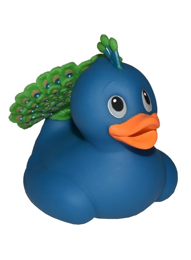 Wild Republic Rubber Ducks, Bath Toys, Kids Gifts, Pool Toys, Water Toys, Peacock, 4