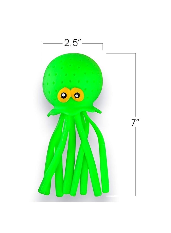 ArtCreativity Octopus Water Balls, Set of 3, Rubber Kidsâ€™ Bath Toys, Sensory Stress Relief Pool Toys for Kids, Cute Goodie Bag Fillers for Boys and Girls, Pink, Blue and Green