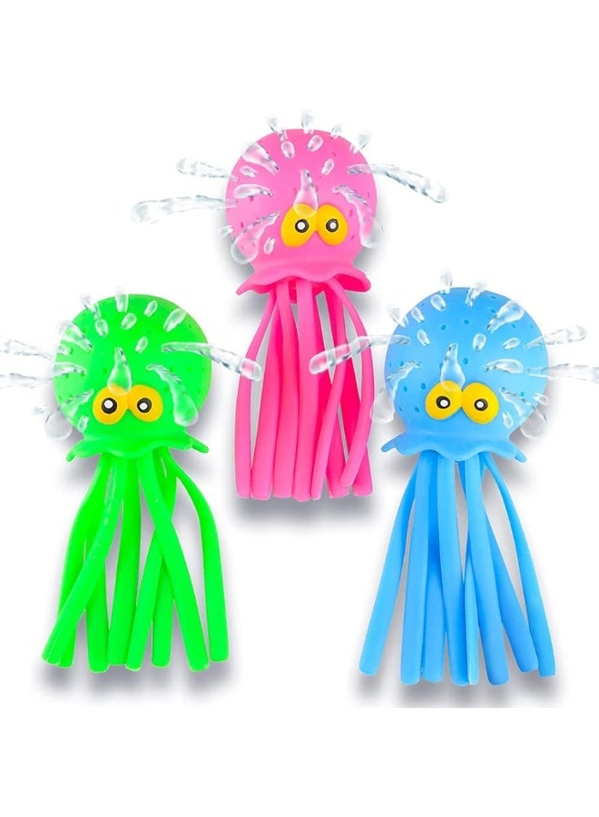ArtCreativity Octopus Water Balls, Set of 3, Rubber Kidsâ€™ Bath Toys, Sensory Stress Relief Pool Toys for Kids, Cute Goodie Bag Fillers for Boys and Girls, Pink, Blue and Green